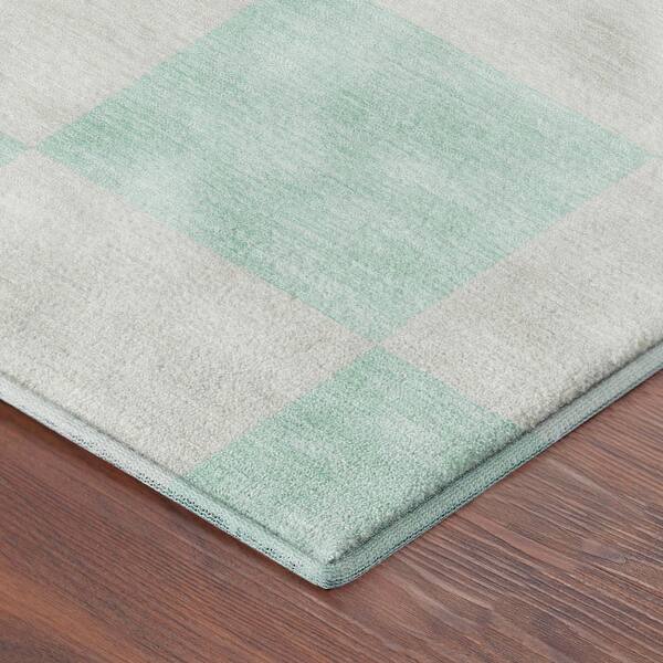Mayfield Premium Machine Washable Abstract AMF2345 Mint 8 ft. x 10 ft. Area Rug