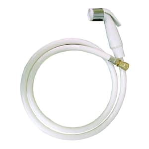 Kitchen Hose and Sprayer in White with Chrome Sleeve (for threaded connections)