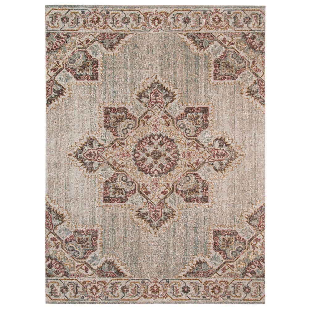 Eternal Beige Medallion 7'6" Round Area Rug for Easy Care