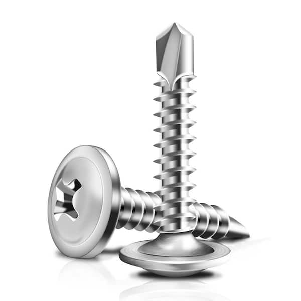 #10 x 1 in. 410 Stainless Steel Phillips Truss Head Self Drilling Sheet Metal Screws (400-Pack)