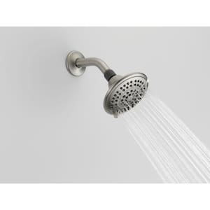 5-Spray Patterns 1.75 GPM 4.94 in. Wall Mount Fixed Shower Head in Spotshield Brushed Nickel
