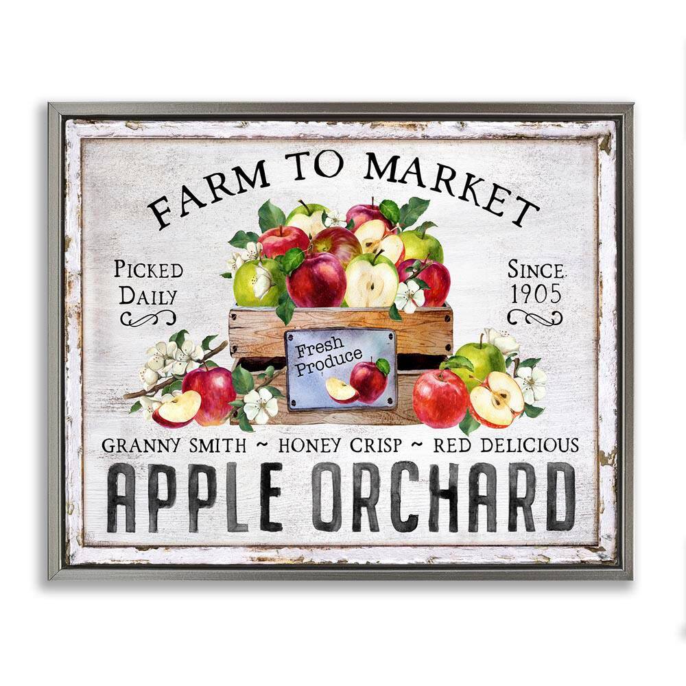 Farmhouse Apple Orchard by Creatif Belle Gray Floater Frame Food Graphic Art Print 25 in. x 31 in. price history on PriceWatchPro