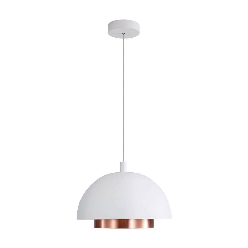 Solsken 20-Watt 1-Light Dome Sand White Integrated LED Pendant Light with Aged Copper Shade price history on PriceWatchPro