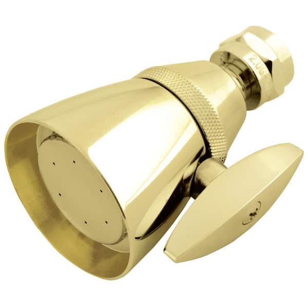 Kingston Brass Made To Match 1-Spray Patterns 2.25 in. Wall Mount Jet Fixed Shower Head in Polished Brass