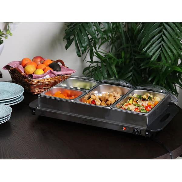 Food Heating Buffet Servers - Table Buffet Heaters, Buffet Trays with Lids,  Portion Control Trays, Trolley Food Heaters, Portion Trays, Solid Steel