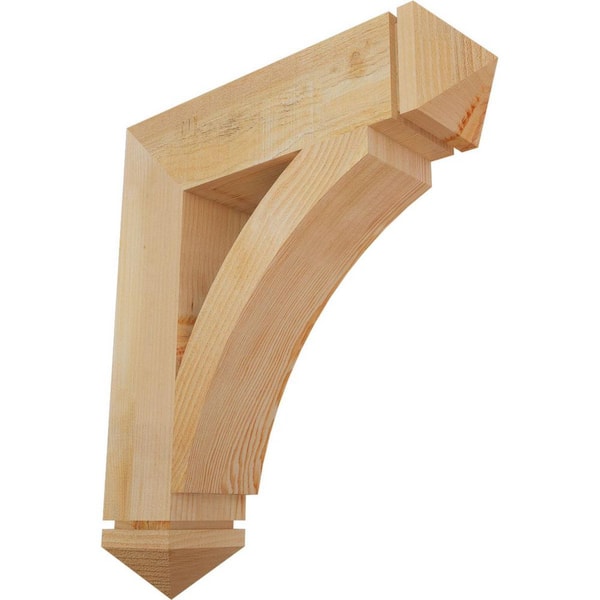 Ekena Millwork 6 in. x 30 in. x 26 in. Douglas Fir Thorton Arts and Crafts Rough Sawn Bracket