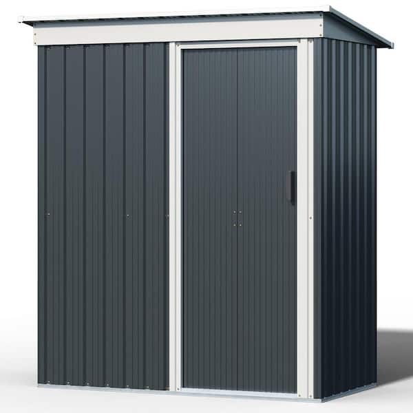 5 ft. W x 3 ft. D Metal Shed with Lockable Door, Sloping Roof for Tool Storage on Lawn Storage Shed (13 sq. ft.)