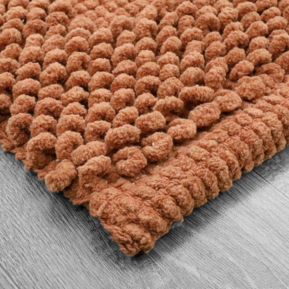 Burnt Orange Cotton Chenille Non-Slip Bath Mat 27" x 45"