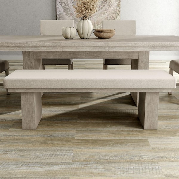 Bronin Natural Dining Bench with Out Back 59 in.