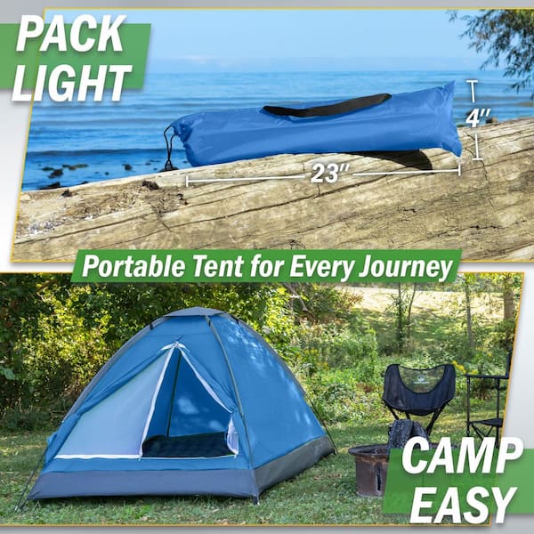 Tente de camping - vidaXL - Modèle 6 personnes - Bleu et jaune - 2