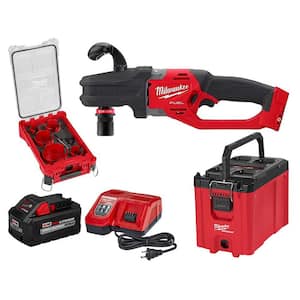 M18 FUEL 18-Volt Lithium-Ion Brushless 1/2 in. Hole Hawg Right Angle Drill Kit with Quick-Lok and PACKOUT Accessory Kit