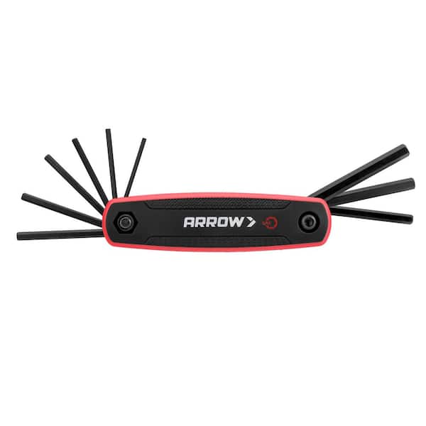 Arrow Folding Hex Key Set with Metric Measurements-(8 Pieces)