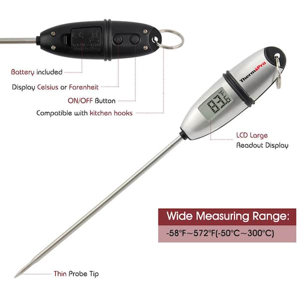 Cooking Thermometer Digital Food Meat BBQ Grill Smoker Instant Read For Kitchen 
