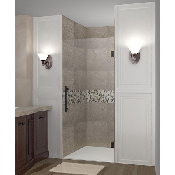 Aston Cascadia 33 in. x 72 in. Completely Frameless Hinged Shower Door in Oil Rubbed Bronze