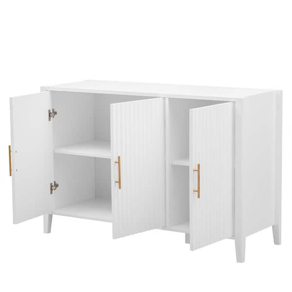Unbranded 48 in. W x 17.7 in. D x 31.9 in. H Bathroom White Linen Cabinet