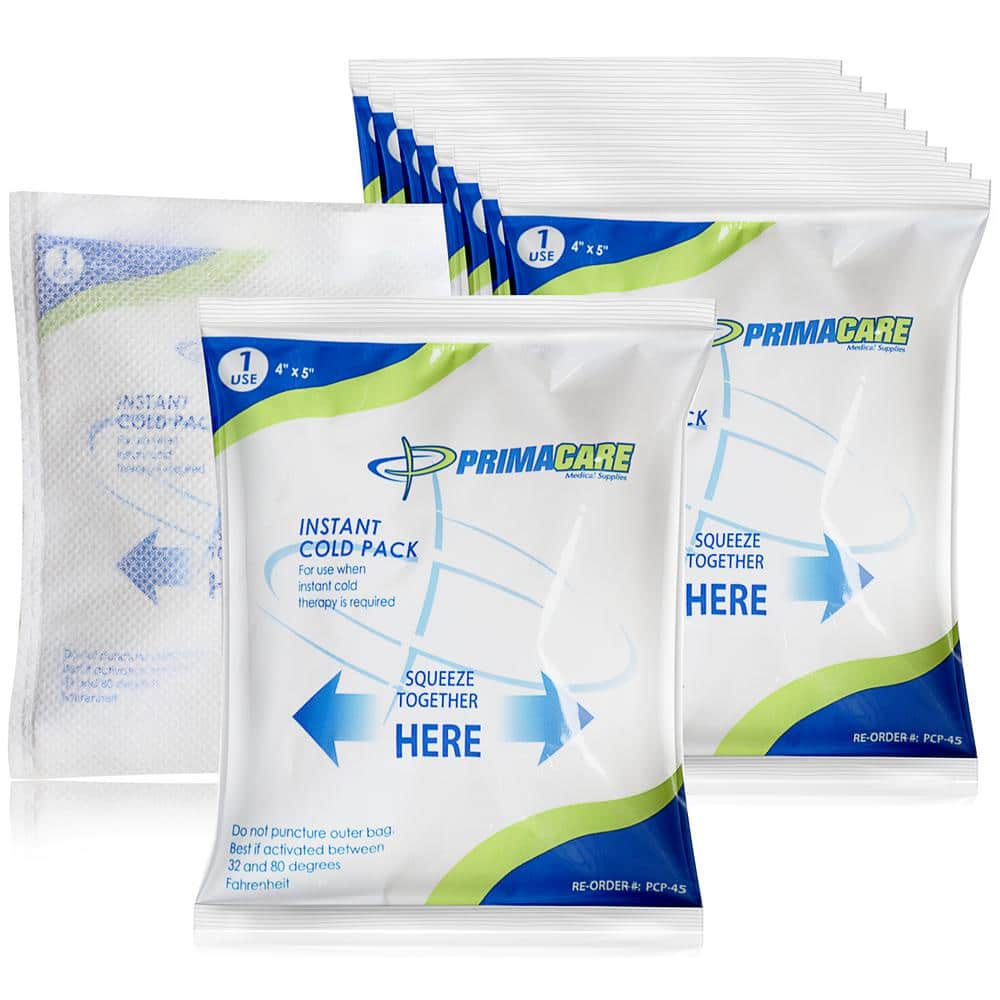 PRIMACARE Disposable Medical Grade Cold Packs Emergency Cold Compress Ammonium Nitrate Cold Pack 4 in. x 5 in. (24-Pack) - Home Depot