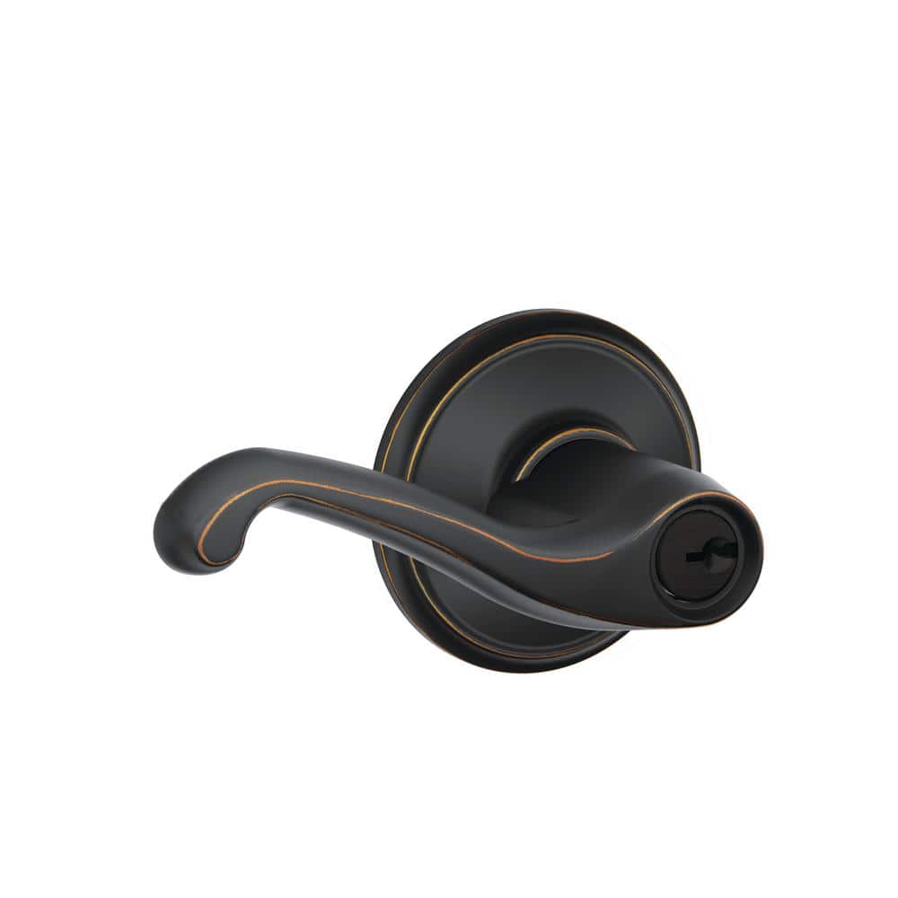 Aged Bronze Keyed Entry Flair Door handle