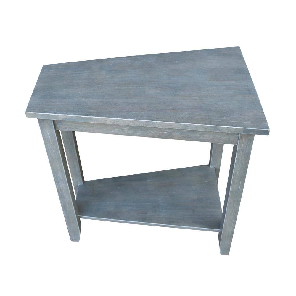 Elegant Triangular Solid Wood Keystone Accent Table