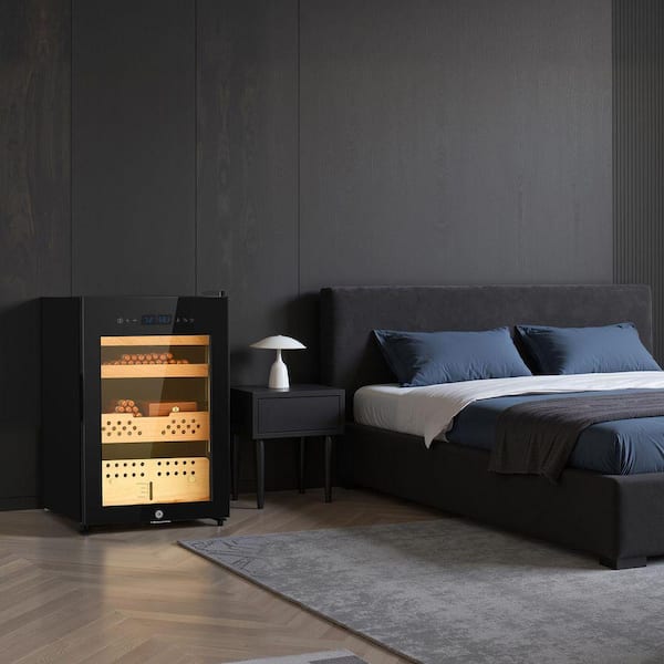 Electric Humidor 60L 350 Counts, 16 in.W 25in.H Humidor Cabinet with Compressor Cooling Humidity Temperature Control