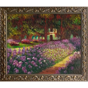 Artist's Garden at Giverny Claude Monet Elegant Gold Framed Abstract Oil Painting Art Print 25.5 in. x 29.5 in.