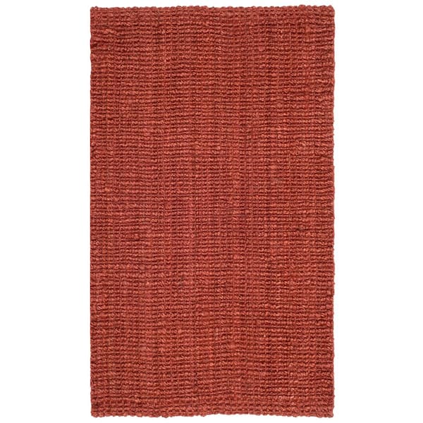 Natural Fiber Rust 3 ft. x 4 ft. Woven Crosstitch Area Rug