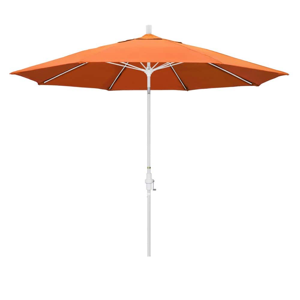 11 ft. Matted White Aluminum Market Patio Umbrella Fiberglass Ribs Collar Tilt Crank Lift in Tangerine Sunbrella price history on PriceWatchPro