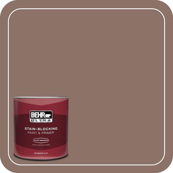 BEHR ULTRA 1 qt. #770B-6 Oakwood Brown Extra Durable Flat Interior Paint & Primer