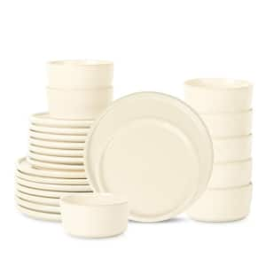 Eden 24-Piece Beige Stoneware Dinnerware Set (Service for 8)