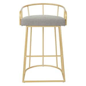 Luna 30 in. Ash with Gold Base Bar Stool