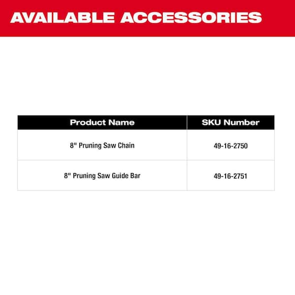 Milwaukee - M18 FUEL 8 in. 18V Lithium-Ion Brushless Electric Battery Chainsaw HATCHET Pruning Saw with Extra 8 in. Saw Chain