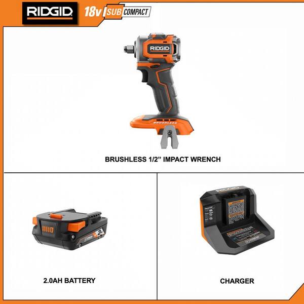 Ridgid 18V Cordless Grease Gun Kit with (1) 2.0 Ah Battery and Charger