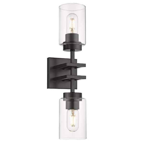Golden Lighting - Tribeca 2-Light Matte Black Wall Sconce