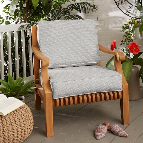 SORRA HOME 23 x x (2-Piece) Deep Seating Outdoor Dining Chair  Cushion in Sunbrella Retain Oyster HD815841TESC