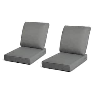 24 x 22 in. 2-Piece Deep Seating Outdoor Lounge Chair Cushion in Dark Gray