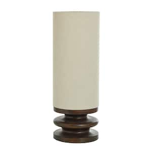 21.65 in. Polyresin, Cotton/Polyester Blend Table Lamp for Living Room with Beige Cotton Shade