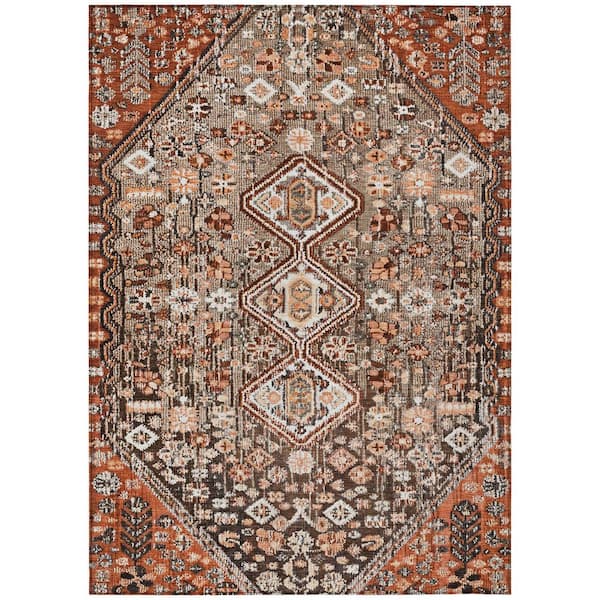 Chantille Machine Washable Indoor/Outdoor Abstract ACN1834 Fudge 10 ft. x 14 ft. Accent Rug