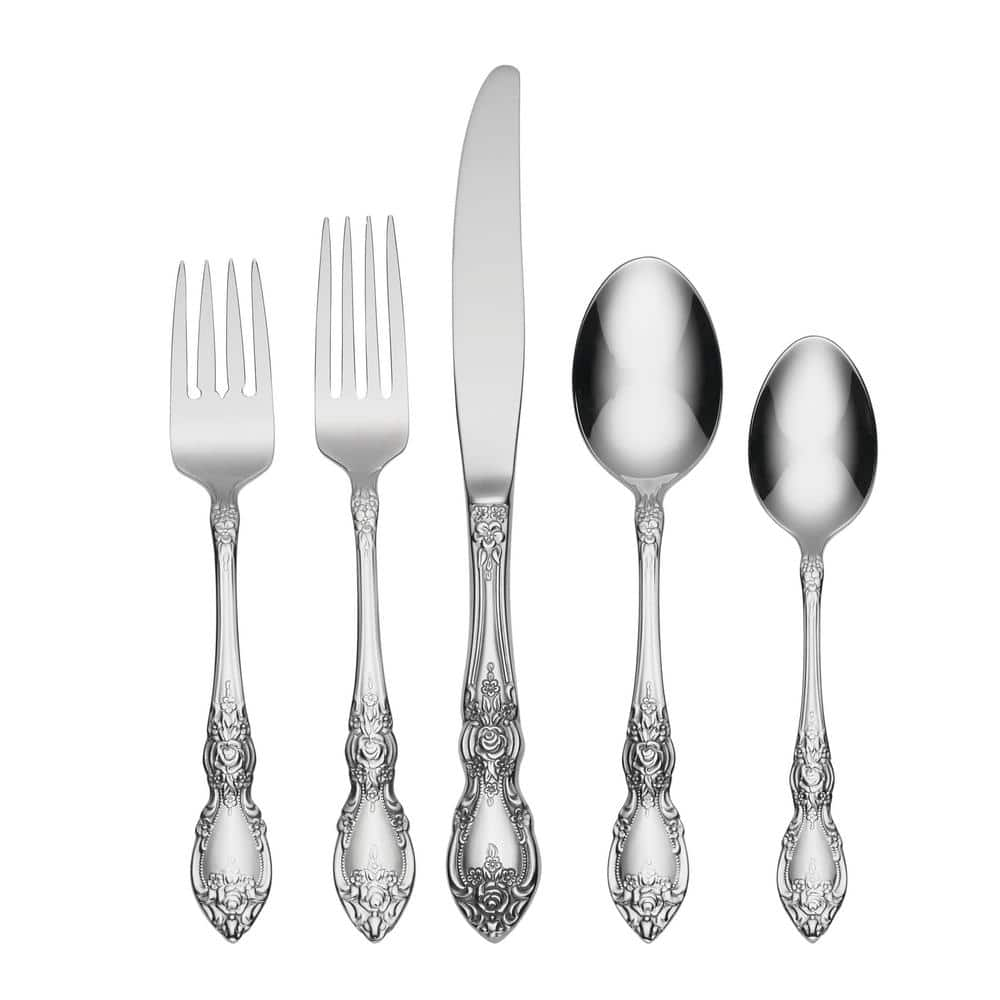 Oneida Wordsworth 45-Piece Silver 18/0-Stainless Steel Flatware Set ...