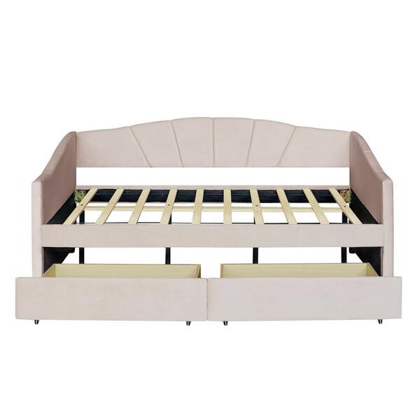 Z-joyee 42.5 in. W Beige Twin Daybed with Drawers LY-LP000312AAA - The ...