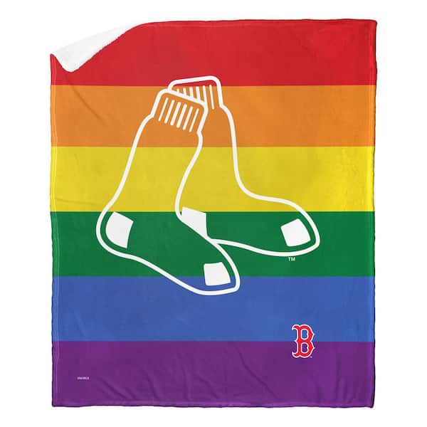 THE NORTHWEST GROUP MLB Red Sox Pride Series Silk Touch Sherpa Multicolor Throw