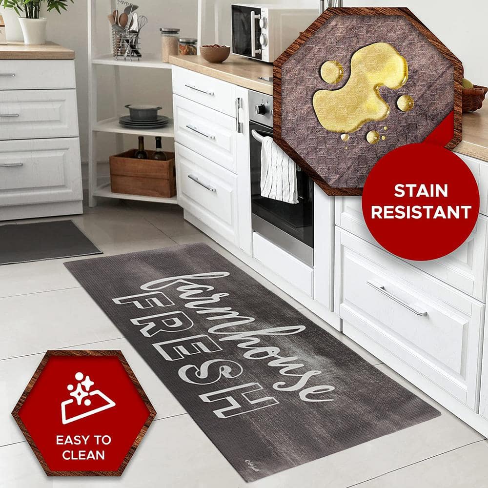 J&V TEXTILES 20 in. x 32 in. Holiday Themed Cushioned Anti-Fatigue Kitchen  Mat (May Your Days Be Merry) HCC01 - The Home Depot