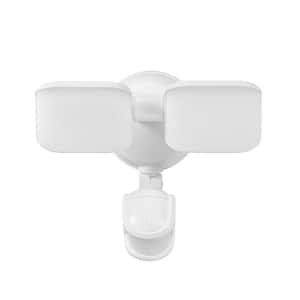 180° 15W Twin Head White 600 Lumens Battery Operated Outdoor Integrated LED Flood Light Security Light