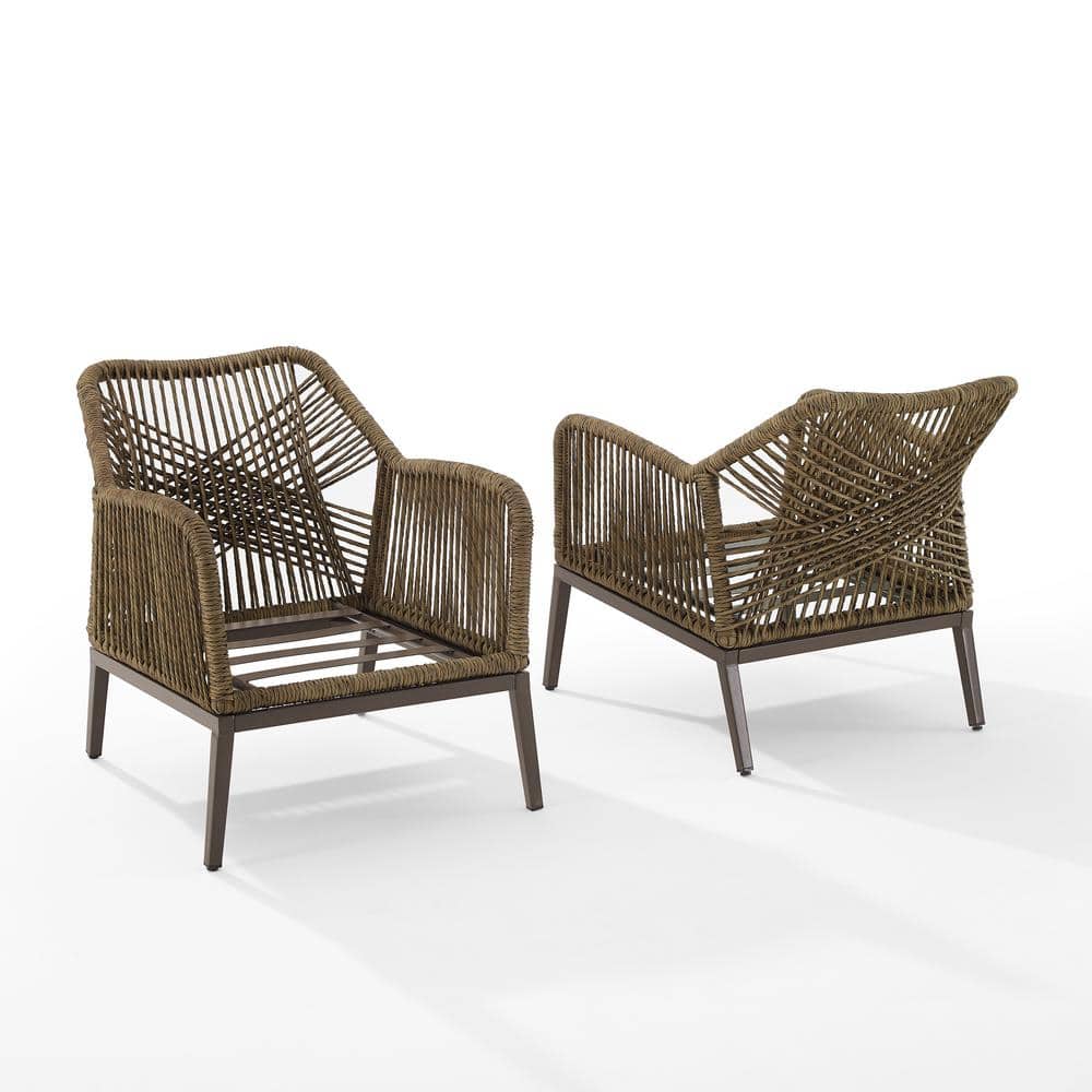 Haven 2-Piece Light Gray Wicker Outdoor Armchair Set