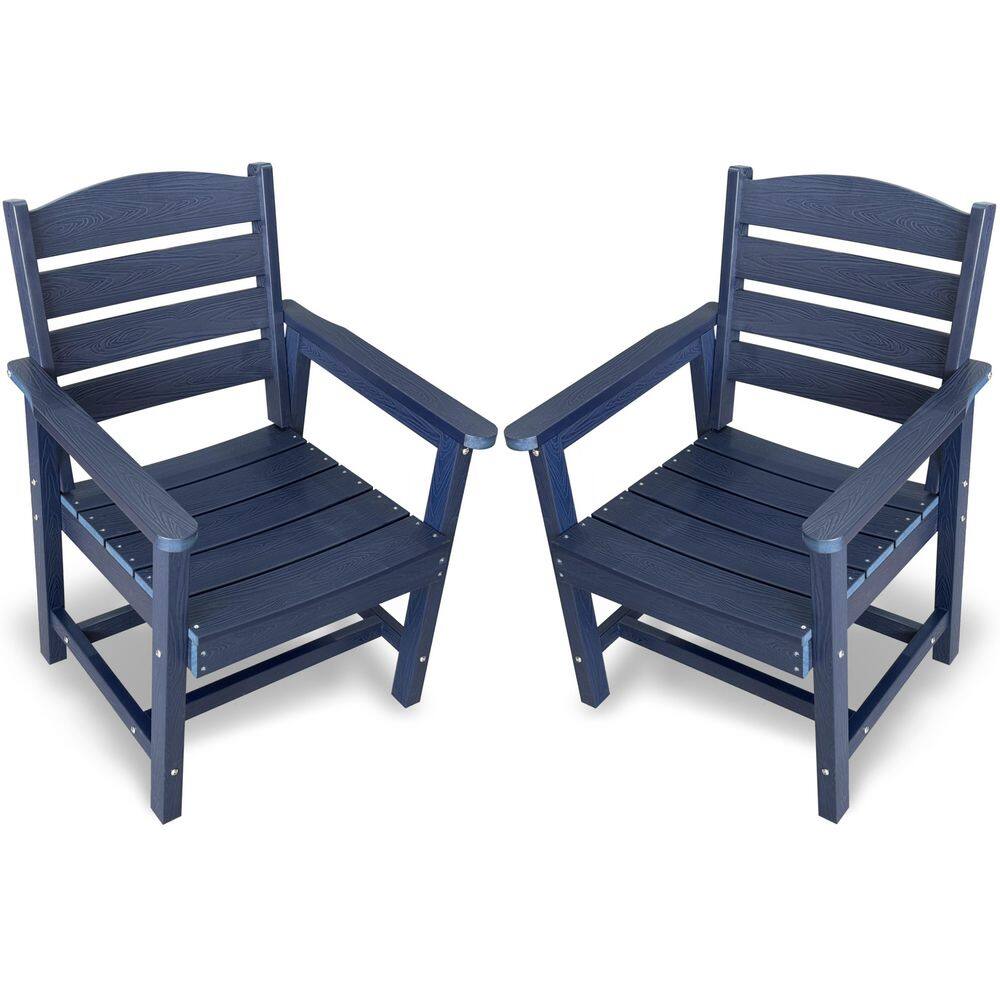 Poly Lumber Ladder Back Outdoor Dining Chair Set of 2, Navy Blue price history on PriceWatchPro