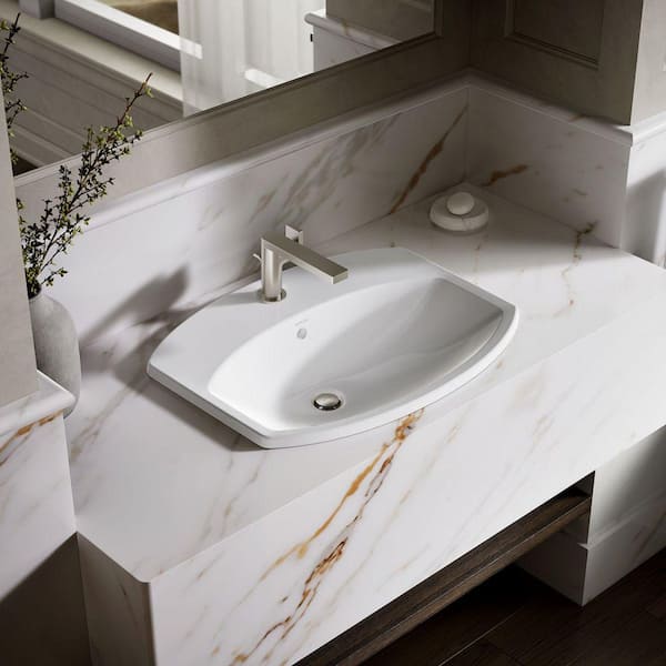 KOHLER Cimarron 23 in. x 17.88 in. Drop-In Bathroom Sink in White Vitreous China