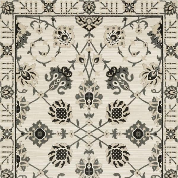 8 X 11 Ivory, Gray Oriental Washable Area Rug Runner Rug