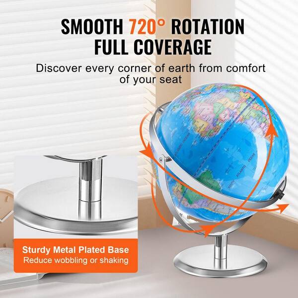 SKYSHALO 11.81 in. x 9 in. 228.6 mm, Talking World Globe