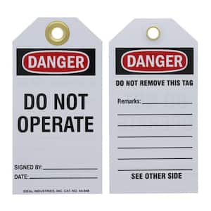 Heavy-Duty Lockout Tag, Do Not Operate, 100/Box