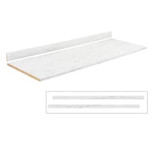 4 ft. White Laminate Countertop Kit with Full-Thickness Square Edge in Alabaster Slate