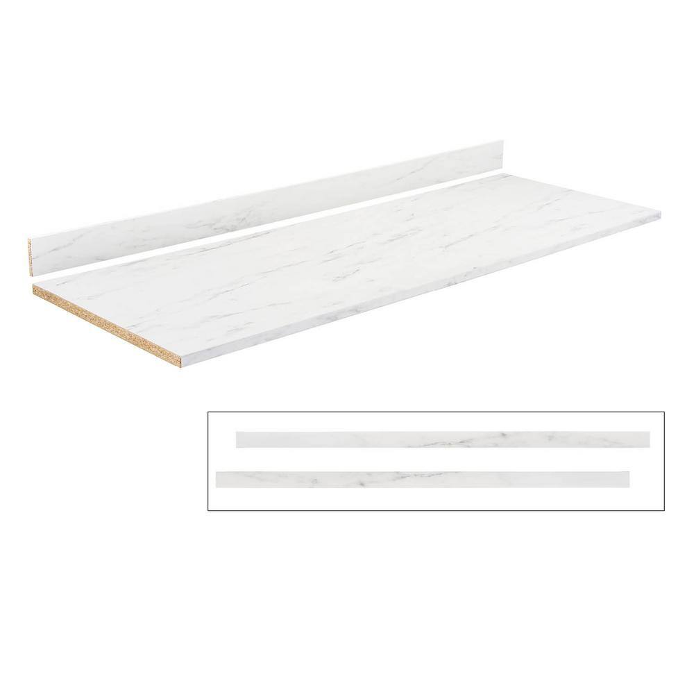 VT INDUSTRIES 4 ft. White Laminate Countertop Kit with FullThickness