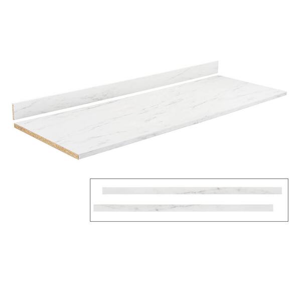 VT INDUSTRIES 6 ft. White Laminate Countertop Kit with Full-Thickness Square Edge in Alabaster Slate